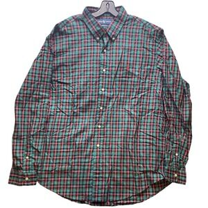 Ralph Lauren Shirts Mens 2XL Green‎ Red Plaid Button Down Preppy Academia